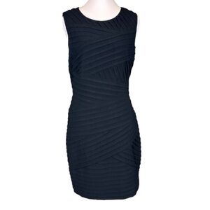 Calvin Klein Black Ruched Bandage Sheath Dress Sleeveless Bodycon Size 6